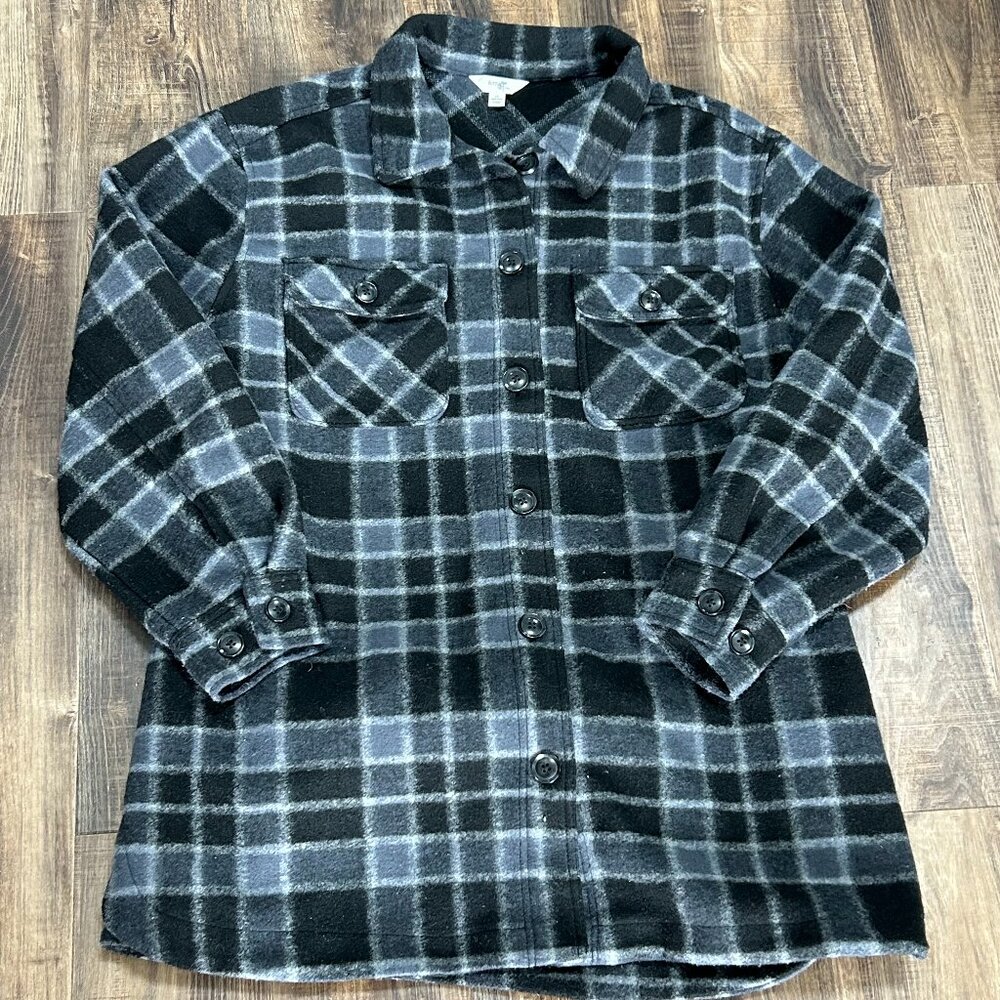 Warm Plaid Belted Shirt Jacket – Terra & Sky – 1X